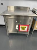 Stainless Steel Table with Storage Cabinet