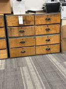 (2) Wood Grain Cabinets with (8) drawers each