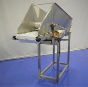 Cleated Incline Conveyor with SS Product Hopper