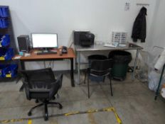 Desk with HP Officejet Printer