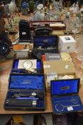 A varied lot of opticians equipment and accessories.