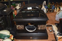 A Victorian slate mantel clock case.