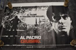 Two vintage movie cinema quad posters for 'Blow Out' John Travolta, and 'Cruising', Al Pacino