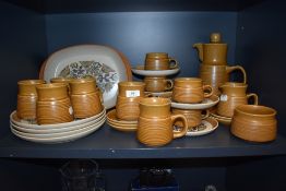A selection of vintage 1970s Langley dinner service, to include plates (one damaged) coffee pot,
