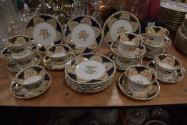 Ten cups and saucers and ten side plates, 'Belper' New Chelsea, Staffs.
