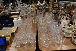 A good assortment of cut glass and crystal, including Royal Doulton and Stewart, decanter,