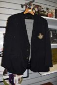A vintage Hardy Amibs for Hepworths blazer, possibly RAF insignia to pocket and a Pair of trousers.