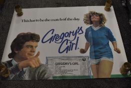 A 1981 Gregorys Girl cult movie poster.