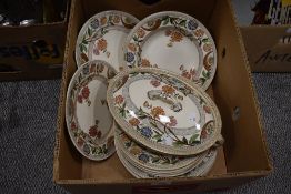 A collection of early 20th century 'Sandringham' plates, a tureen and soup bowls.