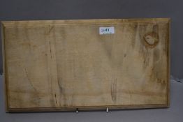 A Bob Hunter Wrenman of Yorkshire early example Beech wood chopping board having incised logo to top