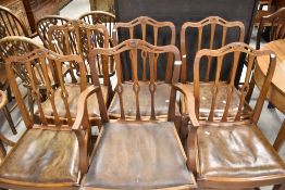 A set of five (three plus two) early 20th Century mahogany dining chairs