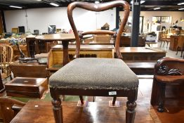 A Victorian rosewood rail back dining chair