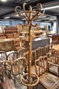 A vintage bent wood hat and coat stand
