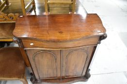 A Victorian mahogany wash stand base with drawer and under cupboard