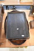 Three vintage wooden serving trays