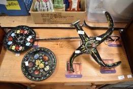 A selection of Romany or barge style painted items