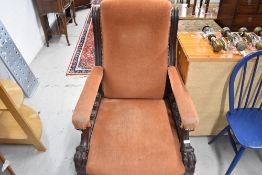 A 19th Century mahogany framed easy armchair