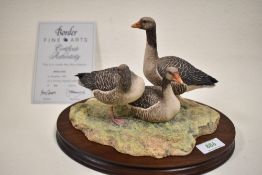 A Border Fine Arts limited edition figure study titled ' Greylag Geese ' L93 no.237 of 950 with
