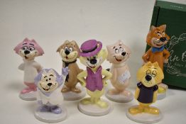 Six Beswick Top Cat figure studies including Top Cat, Brain, Spook, Choo-Choo, Fancy Fancy and Benny