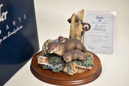 A Border Fine Arts limited edition figure study of otters titled ' At The Waters Edge ' EG5 no.