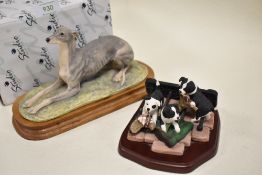 Two Border Fine Arts figure studies titled ' Troublesome Pups ' A20099 with original box and