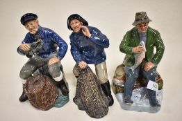 Three Royal Doulton figure studies including Lobsterman HN2317, Good Catch HN2258 and Sea Harvest