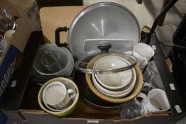 Two Mason Cash steamed pudding bowls 36s and a smaller similar one along with a selection of