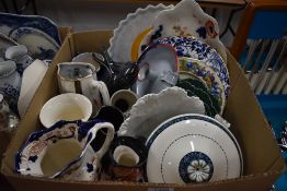 Five Wedgwood cabbage plates, a Mason's 'Mandalay' jug, a Coalport white scalloped dish and a