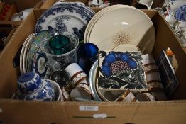 A part Royal Doulton 'Desert Star' dinner service, a selection of blue and white ware and two art