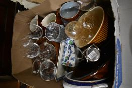Six Royal Doulton 'Room' wine glasses three glass candle holders a Westover cheese dish and a