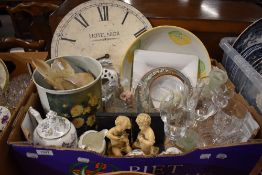 A pair of cherub bookends, a Coalport 'Camelot' coffee pot, cream jug and sugar bowl, three