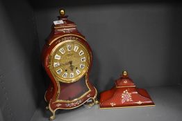 A modern Neuchatel Palladium Swiss bracket clock 8 day striking with bracket keys and pendulum