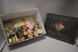 Listers 'Silk Twist' close to complete set of coloured cotton reels, sold along with a selection