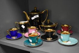 An RCK Czechoslovakia harlequin part tea service