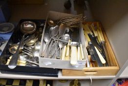 A mixed group of silver plated flatware and cutlery