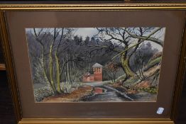 R Gordon, (20th century), a watercolour, Dimmingsdale, signed and dated (19)76, 25 x 36cm, mounted