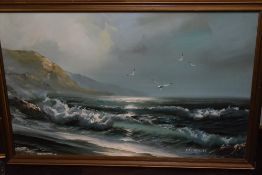 Masters, (20th century), an oil painting, Seascape, signed and dated (19)78, 54 x 85cm, framed, 62 x