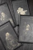 (20th century), eighteen prints, rice paper, Chinese Immortals, 25 x 15cm, seven framed, 26 x 16cm
