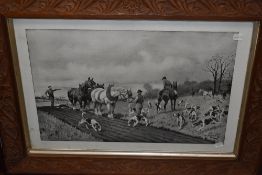 S Wright, (20th century), after, a print, plough and hunt horses, and R Wheelwright, (20th century),