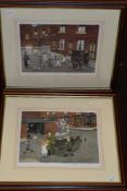 Tom Dodson, (contemporary), after, a pair of Ltd Ed prints, street life, signed and num 141/850,