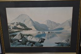 William Heaton Cooper, (1903-1995), after, a print, Clear Evening Wastwater, 44 x 64cm, framed, 66 x