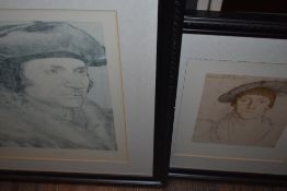 Holbein, 20th century, re-prints, five, inc Earl of Surrey, 34 x 28cm, mounted framed and glazed, 55