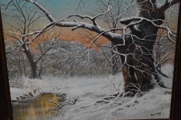 Robin St Clair, (20th century), a mixed media painting, winter wood, signed and dated 1981, 52 x