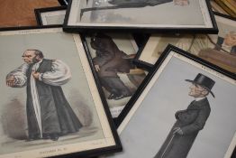 (19th century), five prints, Vanity Fair, inc Men of the Day, dated 1871, 34 x 20cm, framed and