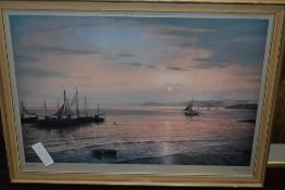 Victor Elford, (1912-2002), after, a print, Fisherman's Sunset, dated 1978, 56 x 78cm, framed and