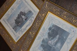 (20th century), a pair of re-prints, Henley and Garricks Villa, 27 x 34cm, framed and glazed, 42 x
