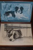 Polly Pickering, (20th century), after, two prints, collie dogs, 34 x 43cm