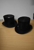 Two antique top hats, in good order.