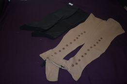 A pair of ladies early 20th century fabric gaiters and a similar.