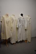 Four Victorian and Edwardian nightdresses.